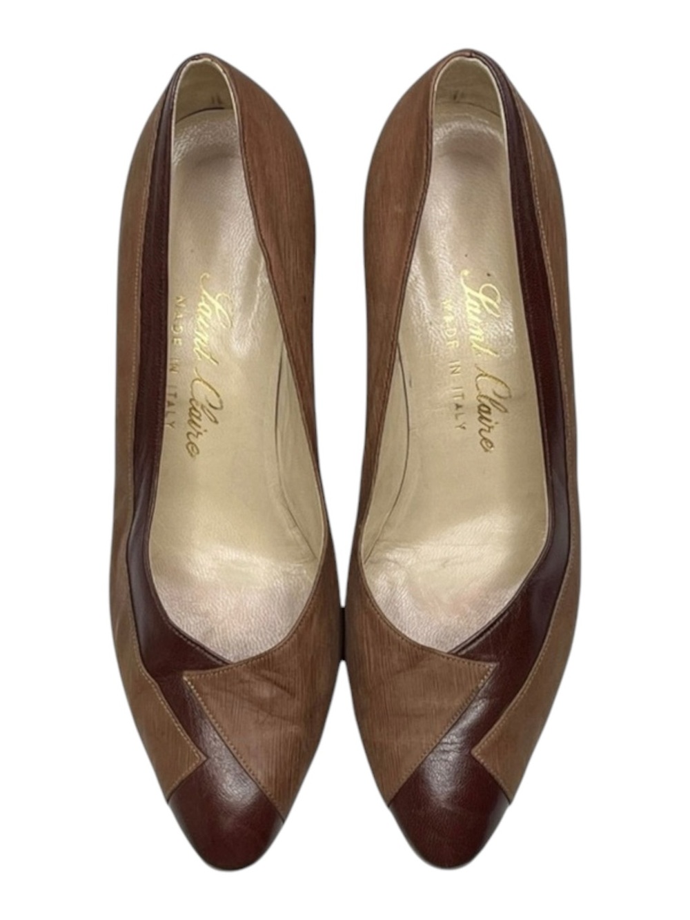 Vintage 70’s: Saint Claire ⊛ Italy Soft Glove Leather Pumps ⊛ Dusty Rose 2 Tone - Picture 10 of 16